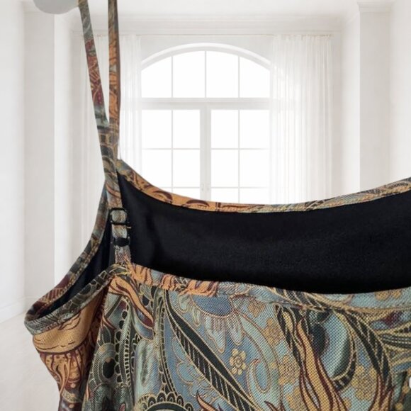 Shein Celestial Sun Print Mini Dress M | Y2K Boho Fairy Grunge Ruffle Hem - Picture 6 of 11